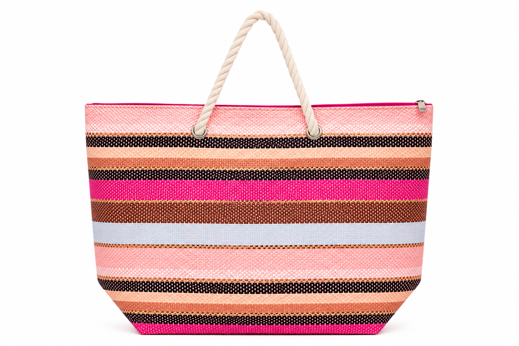 Aloha Vibes Hawai’i Pink Stripe Tote Bag