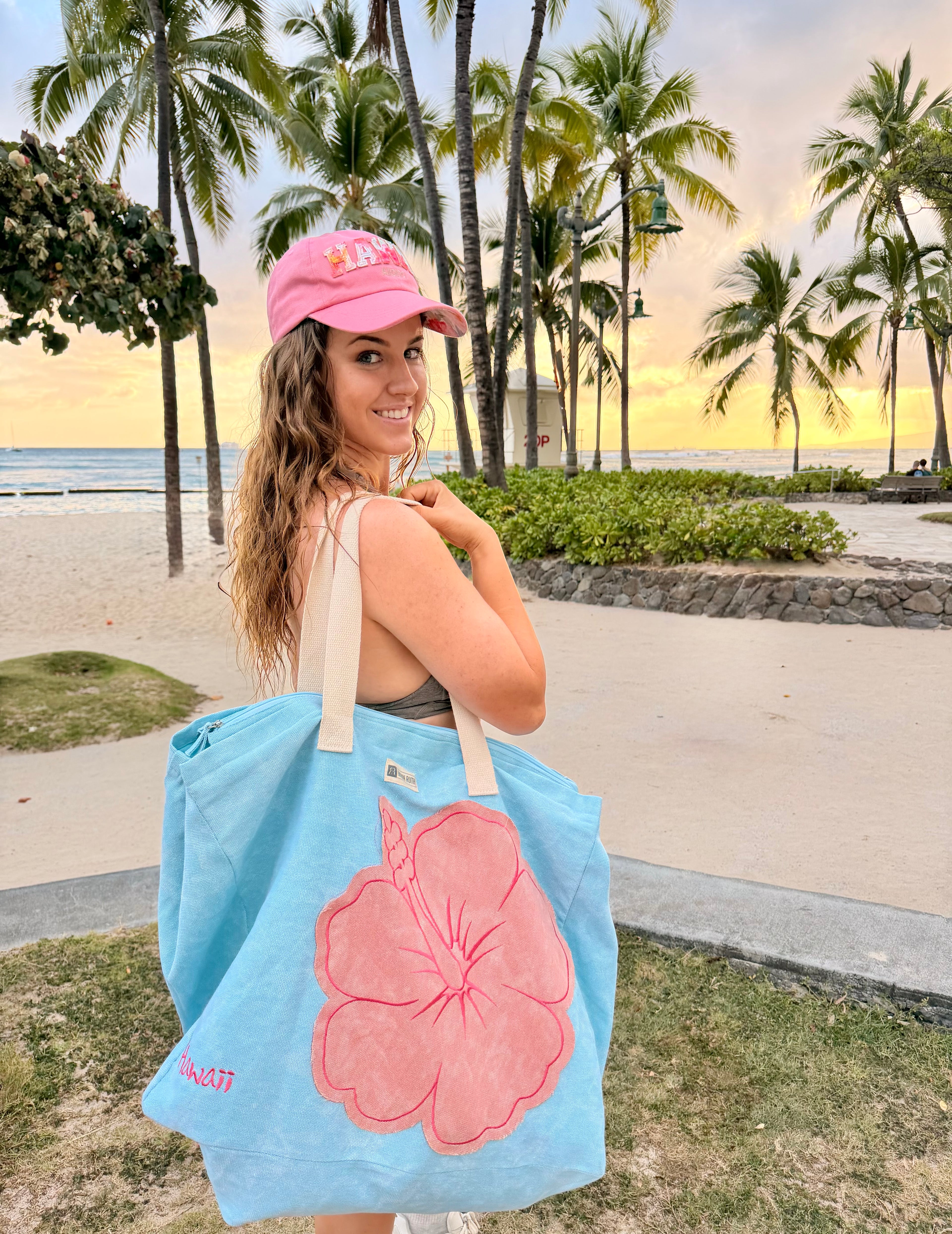 Hawaii X-Large Hibiscus Beach Tote Bag