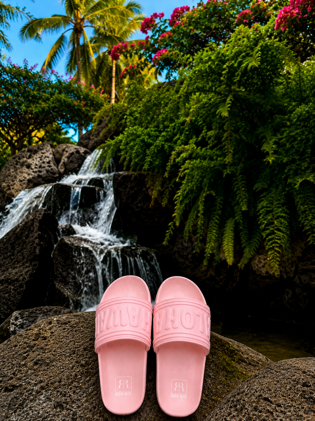 Pink Aloha Hawaii Slides