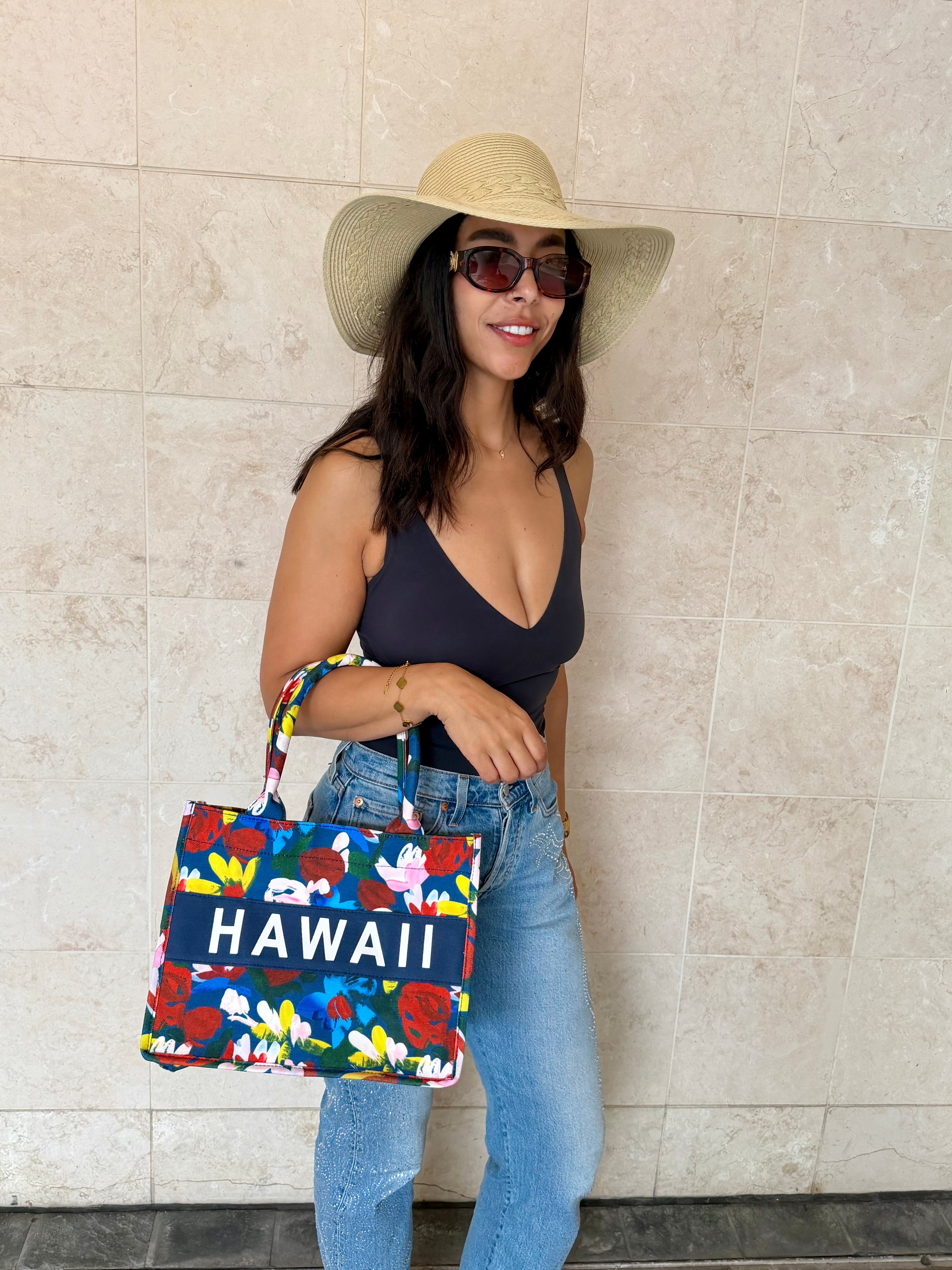 Hawaii Floral Banner Handbag