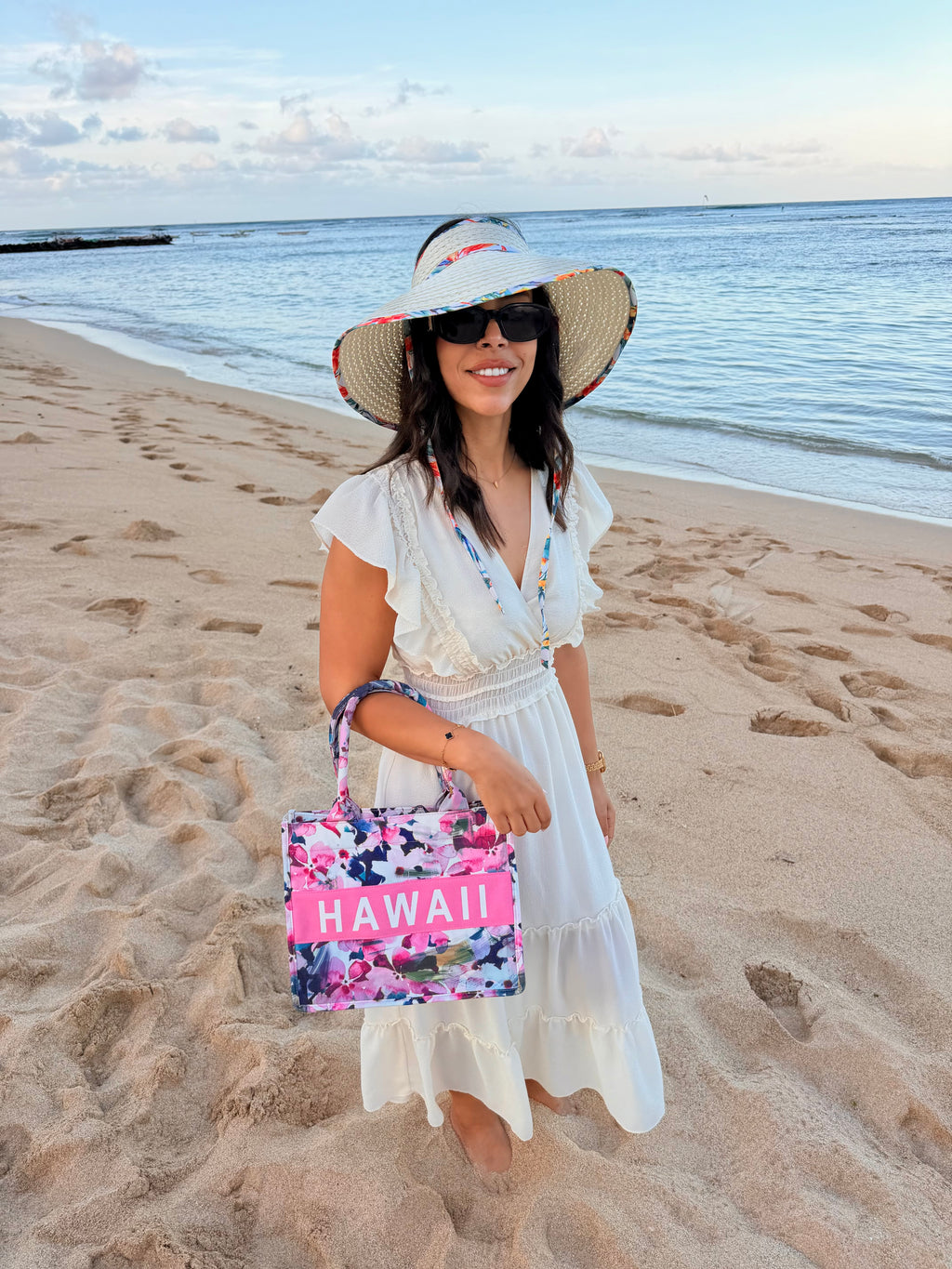 Hawaii Floral Banner Handbag – Pink