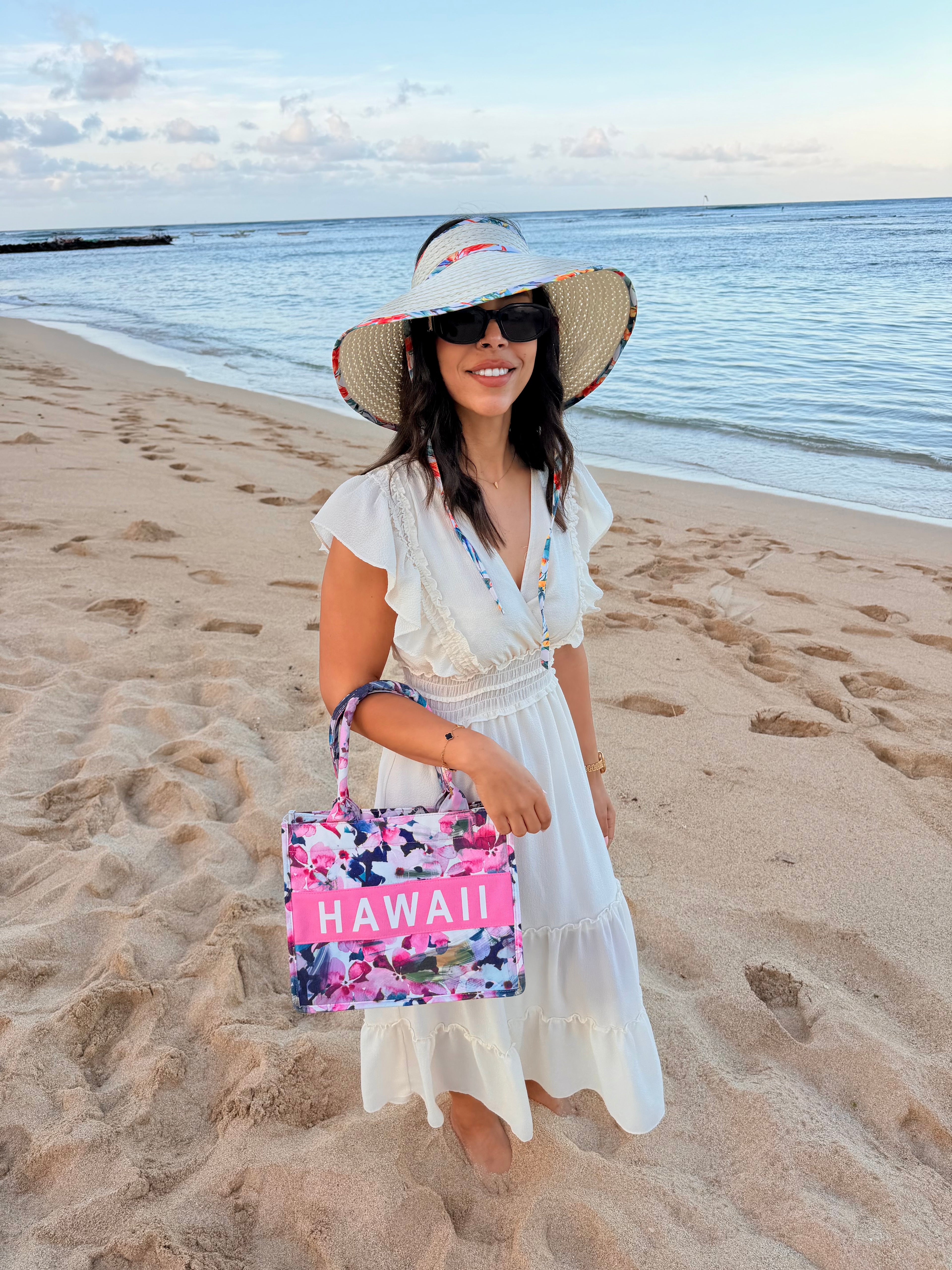 Hawaii Floral Banner Handbag – Pink
