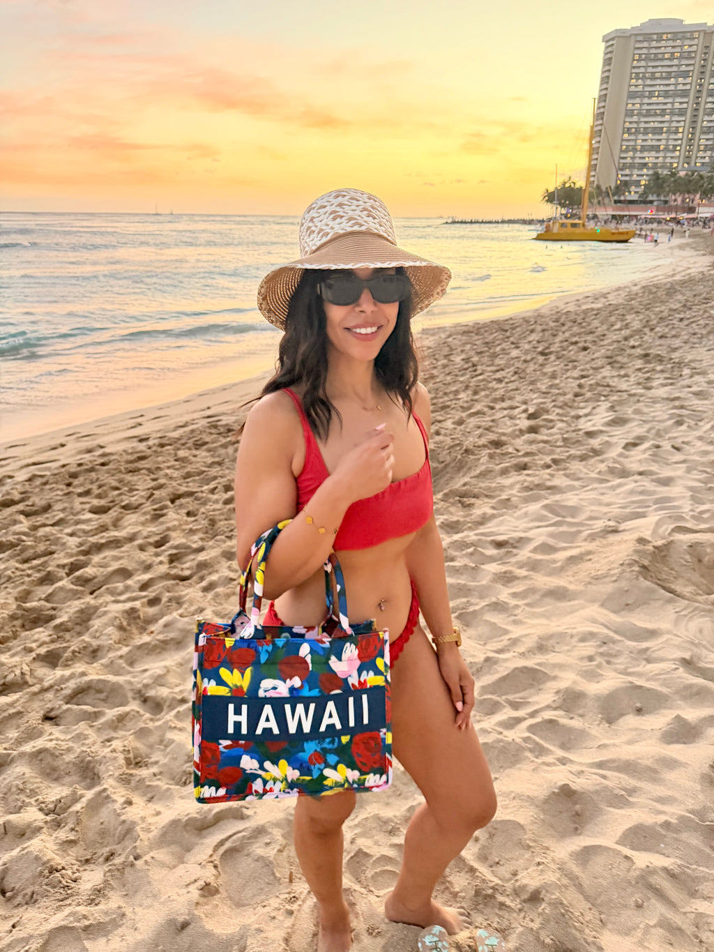 Hawaii Floral Banner Handbag